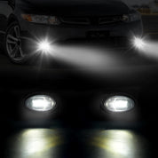 OKSIWA LED Fog Lights for 2006 2007 2008 Honda Civic Coupe 2DR,Front Bumper Driving Light kit,Fog Lamp Assembly Replacement with Switch,Wiring Harness,Plug and Play