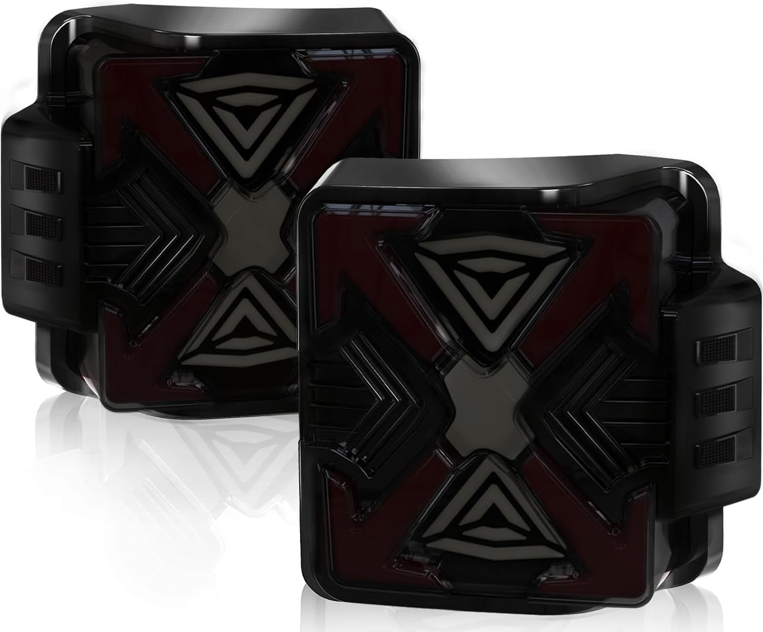 OKSIWA LED Tail Lights Fit For 2007-2018 Jeep Wrangler JK JKU Sport/Sahara/Rubicon, with Starting Dynamic Animation,Unique Shaped Design (X Smoked2)