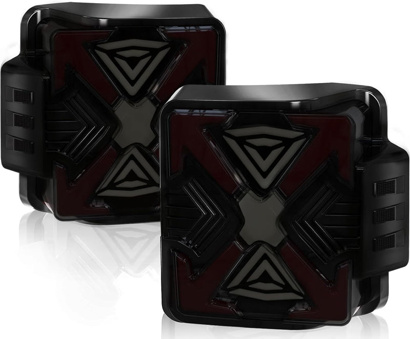 OKSIWA LED Tail Lights Fit For 2007-2018 Jeep Wrangler JK JKU Sport/Sahara/Rubicon, with Starting Dynamic Animation,Unique Shaped Design (X Smoked2)-1