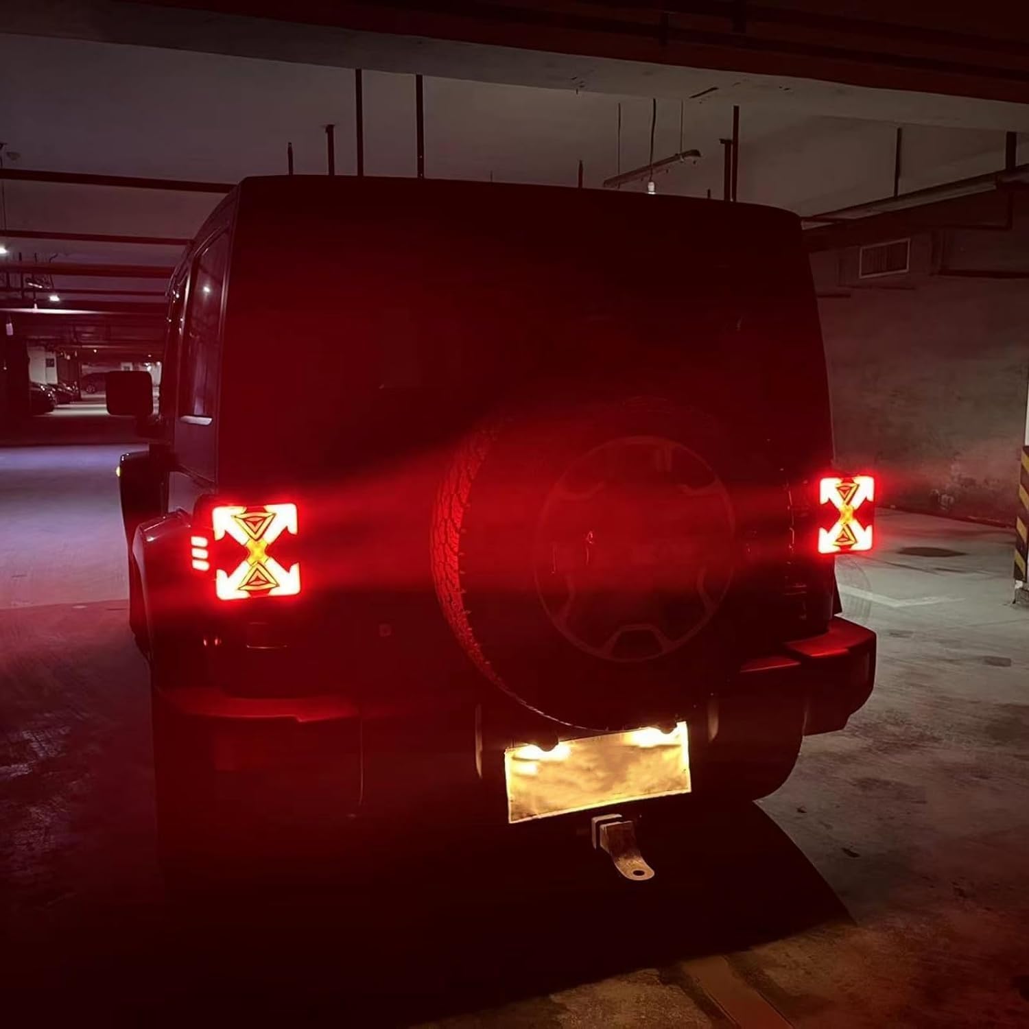 OKSIWA LED Tail Lights Fit For 2007-2018 Jeep Wrangler JK JKU Sport/Sahara/Rubicon, with Starting Dynamic Animation,Unique Shaped Design (X Smoked2)-7