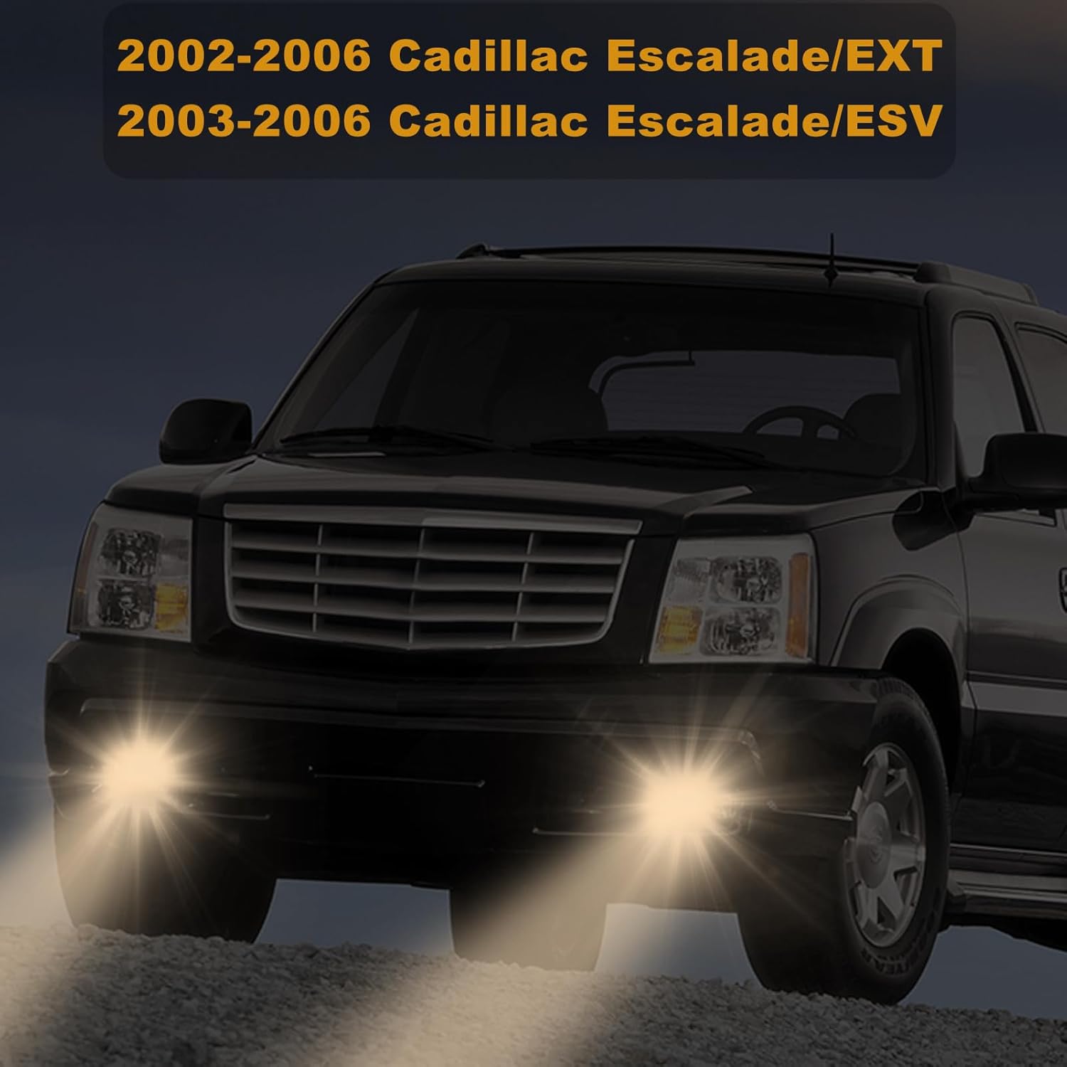 OKSIWA 1 Pair Halogen Fog Lights for 2002-2006 Cadillac Escalade/EXT, 03 04 05 06 Escalade ESV-4