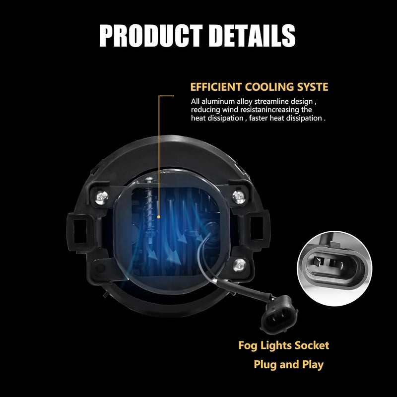 OKSIWA LED Fog Lights,Compatible with 2010-2017 Nissan Frontier,2005-2015 Xterra, Driving Fog Lamps Replacement with Wiring Harness, Switch Kit (Only fit for Plastic Bumper)-6