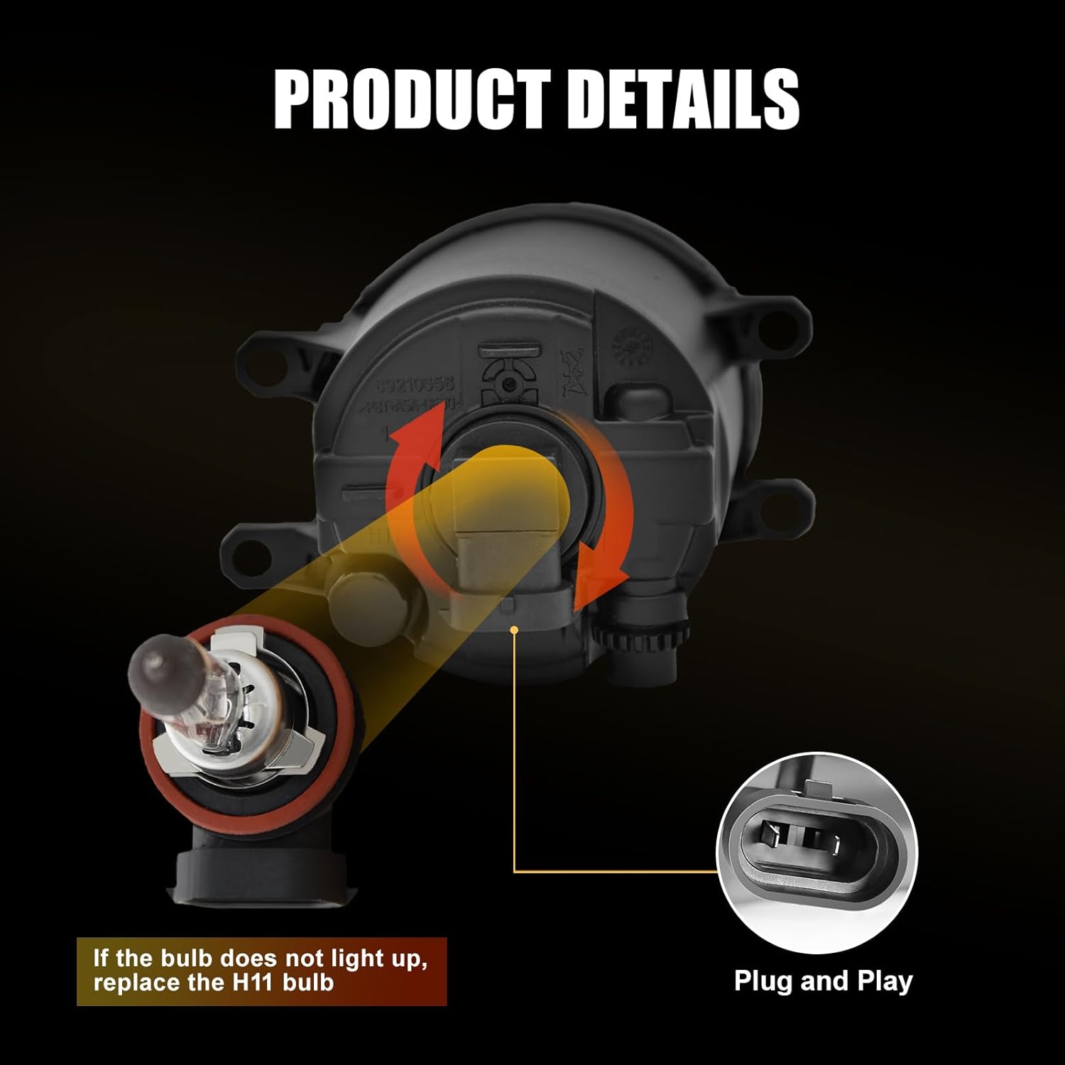 OKSIWA Halogen Fog Lights- for 2012-2014 Toyota Camry(Not for SE models),Fog Lamps Assembly Replacement,Include Switch, Wiring Harness,Plug and Play,Black Bezels