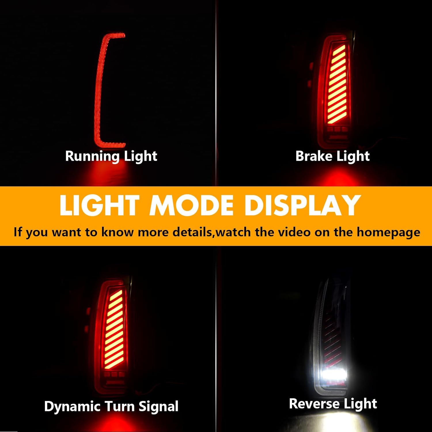 OKSIWA Sequential Full Led tail lights for 2003-2006 Chevy Silverado Starting Animated Tail Light Assembly 1pair Rear lights Smoked Dynamic Turn Signal,Brake Light,Reverse Light