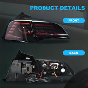 OKSIWA Sequential LED Tail Lights Compatible with 2017 2018 2019 2020 2021 Tesla Model 3/Y, Starting Animated Tail Light Assembly, Brake Turn Signal Lights, Reverse Lights, Rear Lights