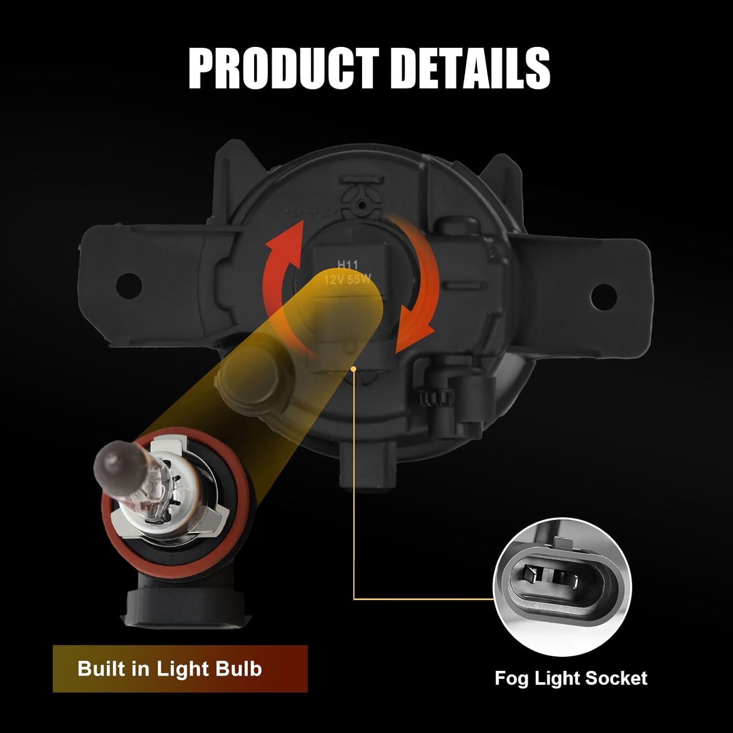 OKSIWA Halogen Fog Lights, Compatible with 2013-2016 Nissan Pathfinder,Front Bumer Driving Light Fog Lamp Assembly Kit with Wiring Harness, Switch,Plug and Play