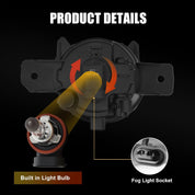 OKSIWA Halogen Fog Lights, Compatible with 2013-2016 Nissan Pathfinder,Front Bumer Driving Light Fog Lamp Assembly Kit with Wiring Harness, Switch,Plug and Play