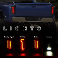 OKSIWA Sequential Full Led tail lights for 2007-2008 Dodge Ram 1500,2007-2009 Ram 2500 3500 Starting Animated Rear Light Assembly, Dynamic Turn Signal,Brake Light,Reverse Light Smoked-2