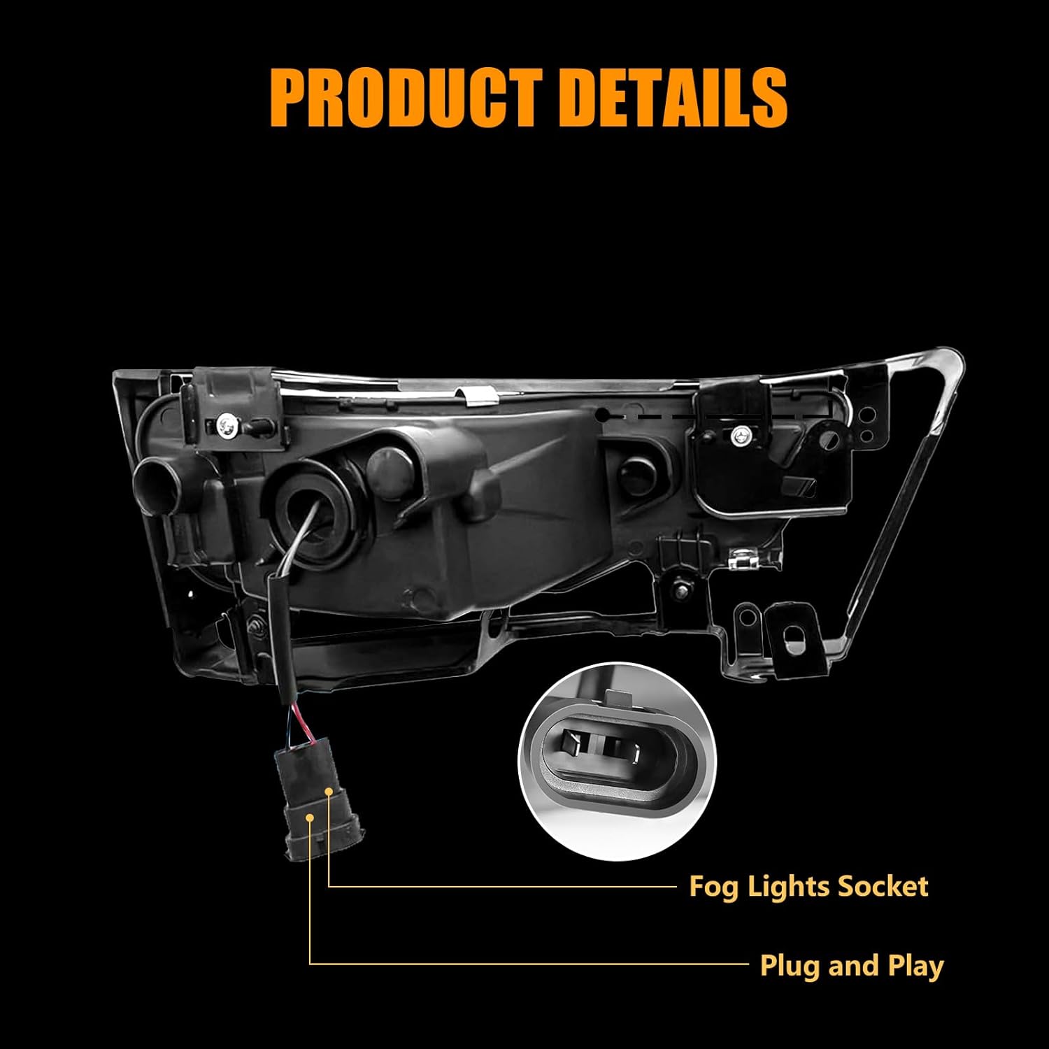 OKSIWA LED Fog Light for 2013-2015 Honda Accord Sedan, Front Bumper Driving Light Kit, Fog Lamp Assembly Replacement with Wiring Harness, Switch,Plug and Play