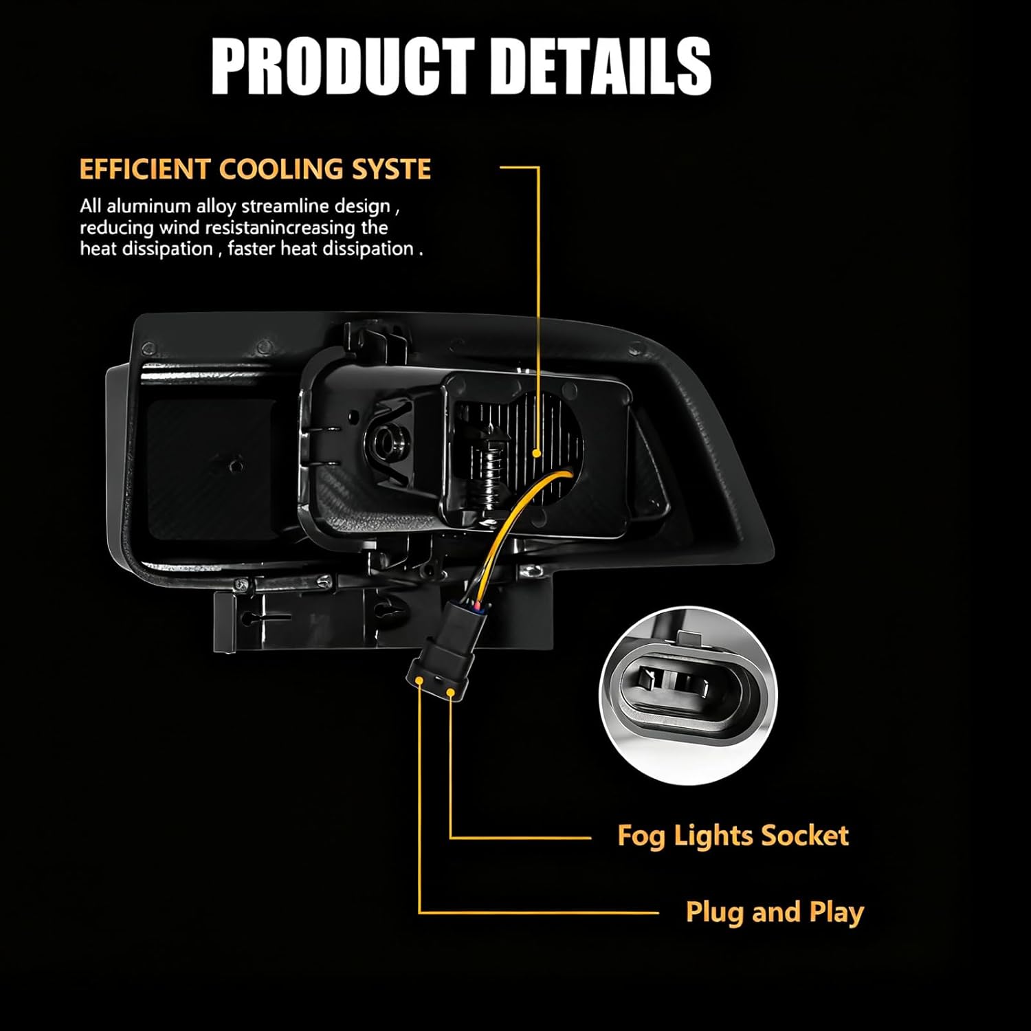 OKSIWA Upgrade LED Fog Lights for 2005-2013 Chevrolet Corvette C6 Base Models,Drving Fog Lamp Replacement, Plug N Play,Waterproof, Clear Lens
