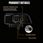 OKSIWA Upgrade LED Fog Lights for 2005-2013 Chevrolet Corvette C6 Base Models,Drving Fog Lamp Replacement, Plug N Play,Waterproof, Clear Lens