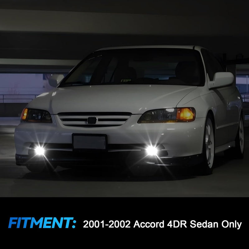 OKSIWA LED Fog Lights fit for 2001-2002 Honda Accord 4DR Sedan, Front Driving Fog Lamps Assembly Replacement Kit, Clear Lens（1 Pair）-2