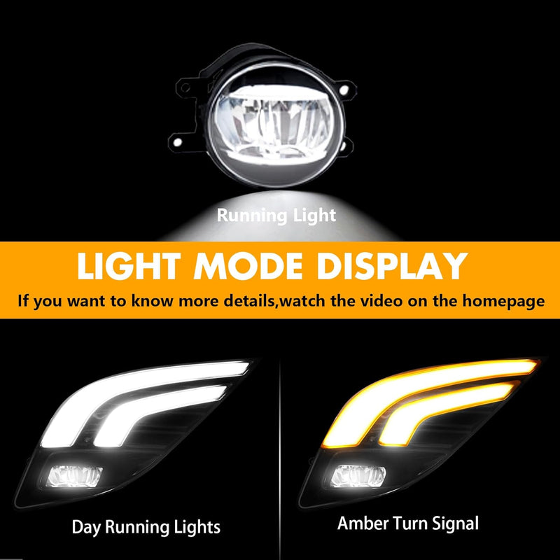 OKSIWA LED Fog Light with White DRL for 2018-2020 Toyota Camry SE/XSE/TRD,with Amber Turn Signal light,Front Bumper Fog Lamp Replacement Kit,Including Wiring Harness,switch-2
