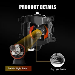 OKSIWA Halogen Fog Lights For 2013 2014 2015 Toyota RAV4, Front Bumper Fog Lamps Replacement with Wiring Harness,Easy to Install-4