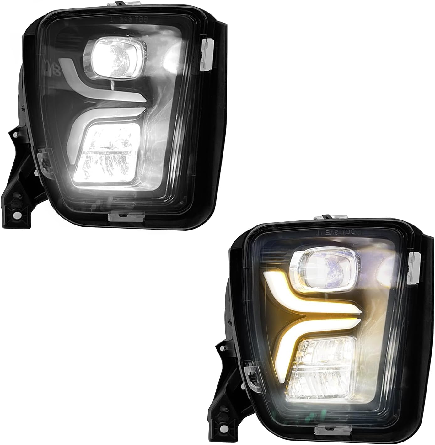 OKSIWA LED Fog Lights fit for 2013-2018 Dodge Ram 1500 Pickup 2019-2021 Ram 1500 Classic Pickup with Daytime Running Lights Turn Signal Light Bumper Driving Lamps 1 Pair of Fog Lamps-4