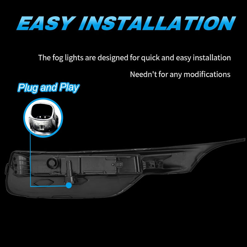 OKSIWA LED Fog Light for 2016 2017 Honda Accord Sedan 4 Door, Front Bumper Driving Light Kit,Fog Lamps Assembly Replacement with Switch,Wiring Harness,Plug and Play-3