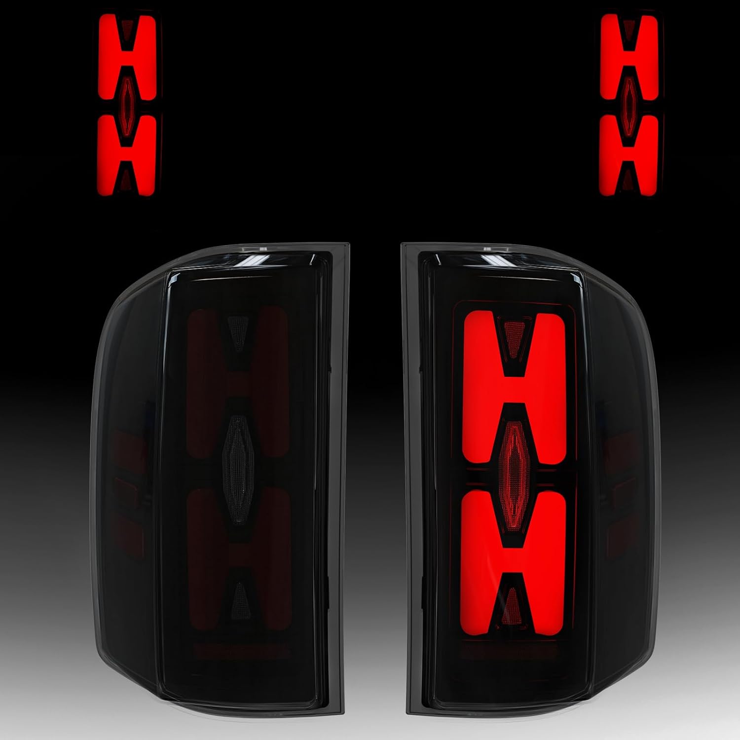 OKSIWA Sequential LED Tail Light for 2007-2013 Chevy Silverado 1500 2500HD 3500HD,With Start-Up Animation, Unique Attractive Appearance Design,Turn Signal,Smoked Lens Rear Light,Break,Reverse Light-1