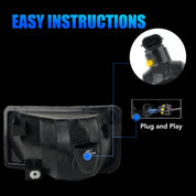 OKSIWA Halogen Fog Lights for 2007-2015 Chevy Silverado, Suburban, Tahoe, 2007-2013 Avalanche, Pick Up Truck Fog Lamp Replacement with Fog Wiring Harness Switch