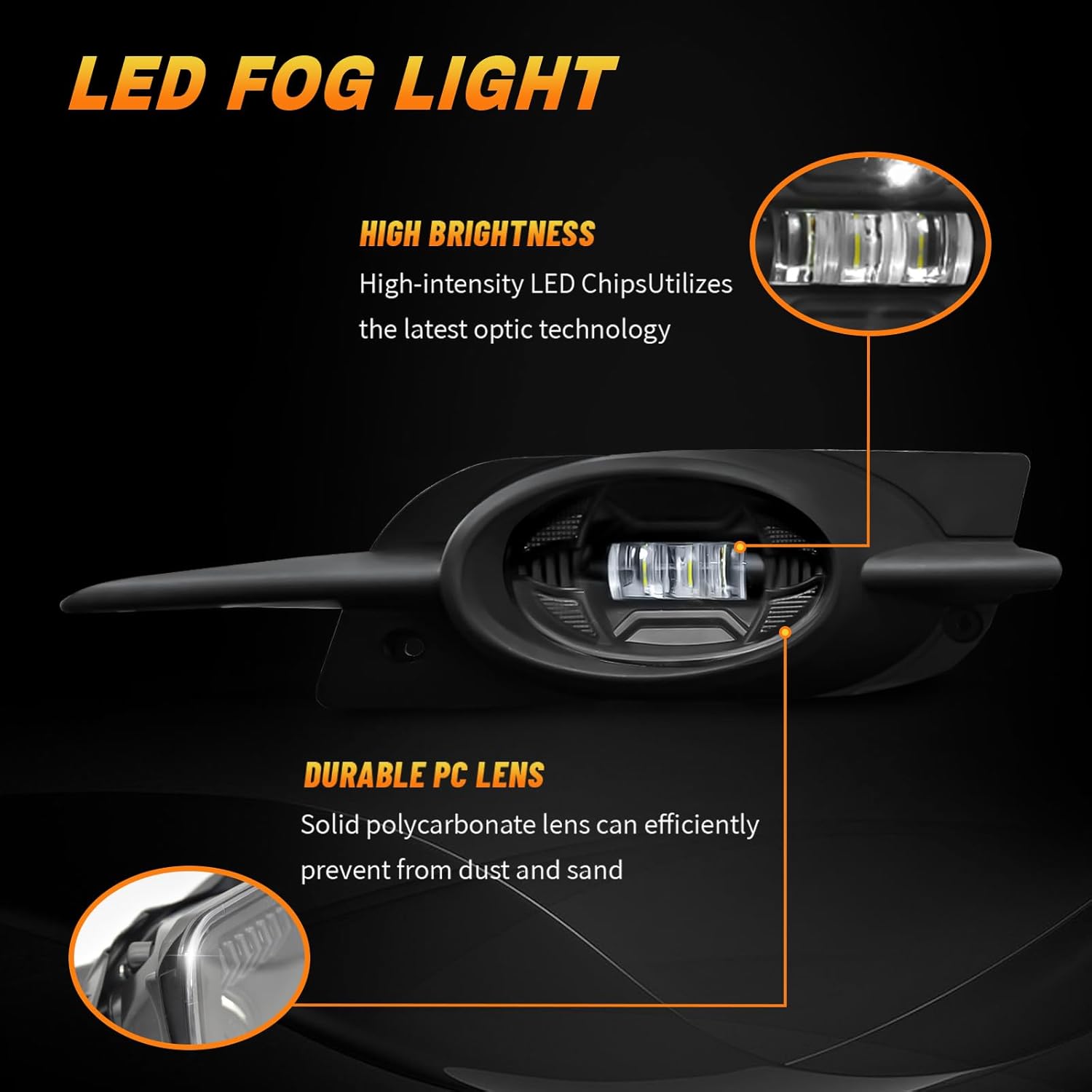 OKSIWA LED Fog Light for 2009-2011 Honda Civic Coupe 2dr,Front Bumer Driving Light Kit, Fog Lamp Assembly Replacement with Switch and wiring Harness, Plug and Play, Easy to Install