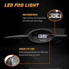OKSIWA LED Fog Light for 2009-2011 Honda Civic Coupe 2dr,Front Bumer Driving Light Kit, Fog Lamp Assembly Replacement with Switch and wiring Harness, Plug and Play, Easy to Install-6
