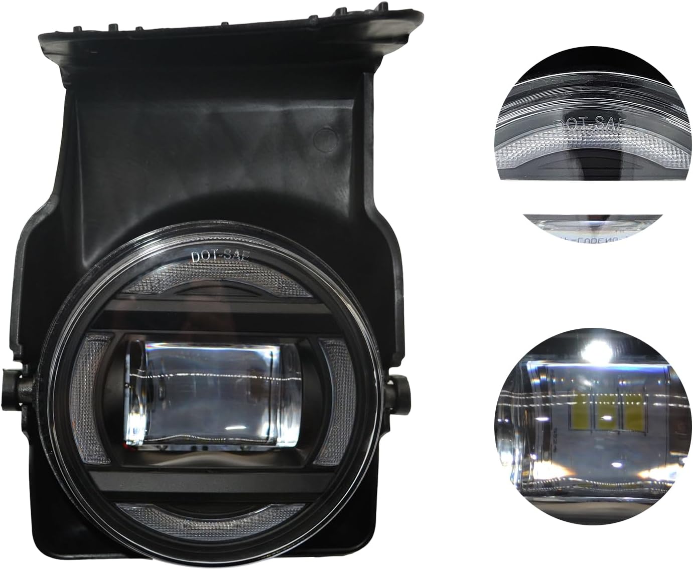 OKSIWA LED Fog Lights Assembly Compatible With GM Sierra 2003 2004 2005 2006 Front Bumper Driving Fog Lamp Kits Fog Light Driver & Passenger Side-2