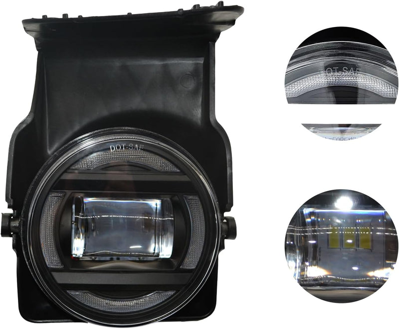 OKSIWA LED Fog Lights Assembly Compatible With GM Sierra 2003 2004 2005 2006 Front Bumper Driving Fog Lamp Kits Fog Light Driver & Passenger Side-2