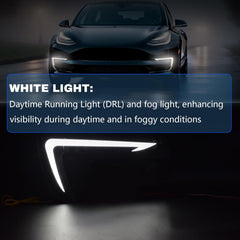 OKSIWA 2 Color LED Daytime Running Lights Compatible with 2018-2024 Tesla Model 3, Front Driving DRL Lamps Assembly with Turn Signals, Night Running Light, Dynamic Start-Up Animation, (1 Pair)-4