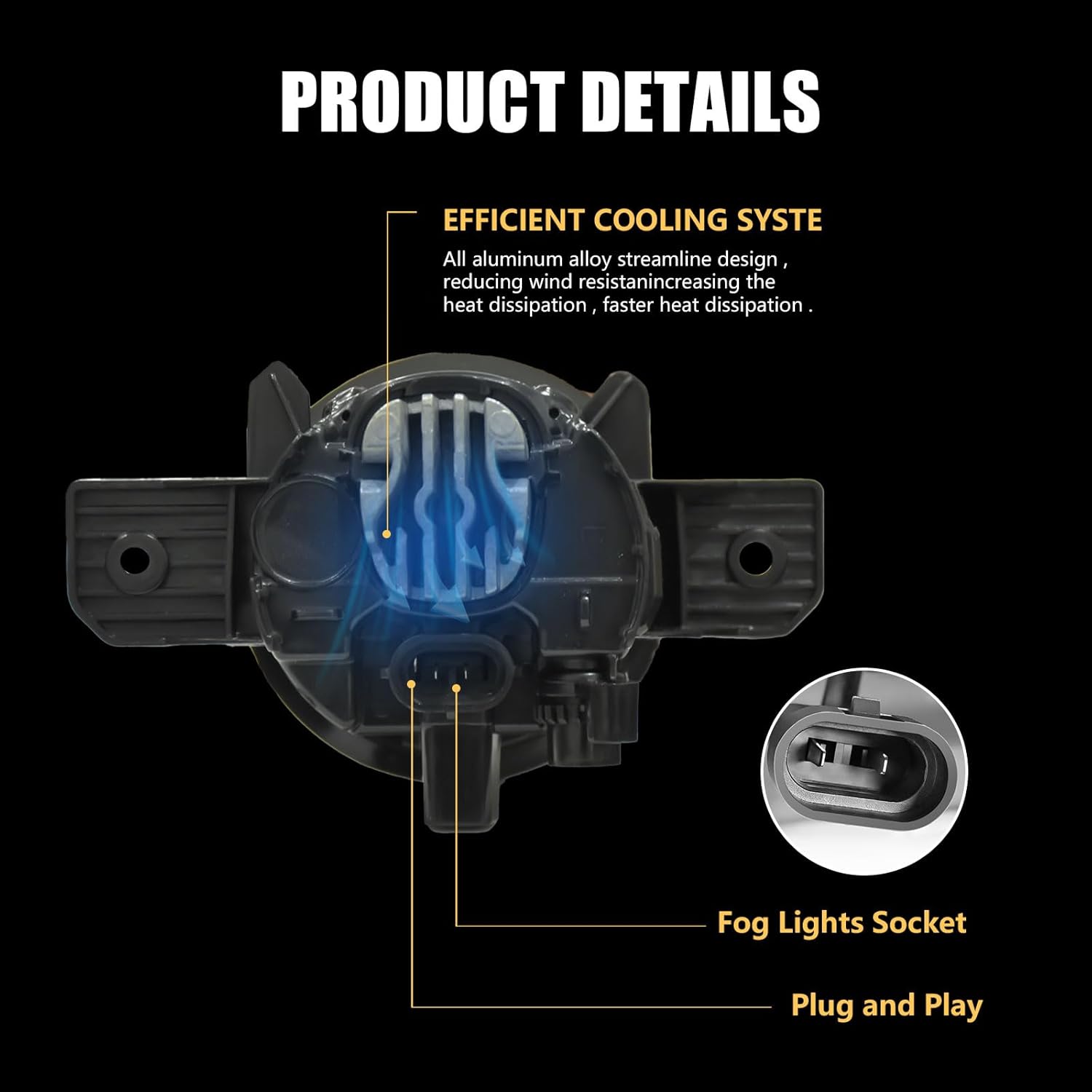 OKSIWA LED Fog Lights,Compatible with 2013-2016 Nissan Pathfinder,Front Bumer Driving Light Fog Lamp Assembly Kit with Wiring Harness, Switch,Plug and Play-4