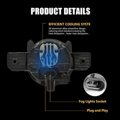 OKSIWA LED Fog Lights,Compatible with 2013-2016 Nissan Pathfinder,Front Bumer Driving Light Fog Lamp Assembly Kit with Wiring Harness, Switch,Plug and Play-4