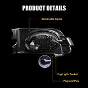 OKSIWA LED Fog Lights for 2001 2002 2003 Honda Civic Coupe 2DR,Front Bumper Driving Light, Fog Lamps Assembly Replacement With Switch, Wiring Harness, Plug and Play