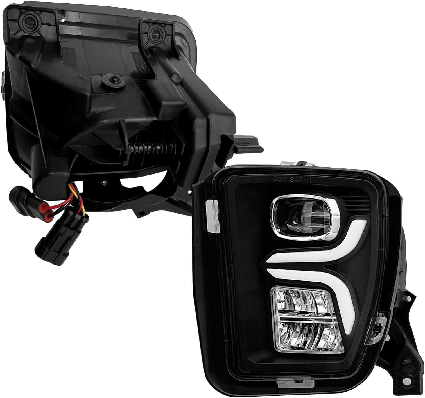 OKSIWA LED Fog Lights fit for 2013-2018 Dodge Ram 1500 Pickup 2019-2021 Ram 1500 Classic Pickup with Daytime Running Lights Turn Signal Light Bumper Driving Lamps 1 Pair of Fog Lamps-3