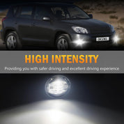 OKSIWA LED Fog Lights for 2006 2007 2008 Toyota RAV4,1 Pair Front Driving Fog Lamps Kits with Wiring Harness Switch,Clear Lens