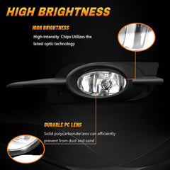OKSIWA Halogen Fog Lights for 2009 2010 2011 Honda Civic Coupe,Front Bumper Driving Light Kit,Fog Lamps Assembly Replacement With Switch, Wiring Harness, Plug and Play-6