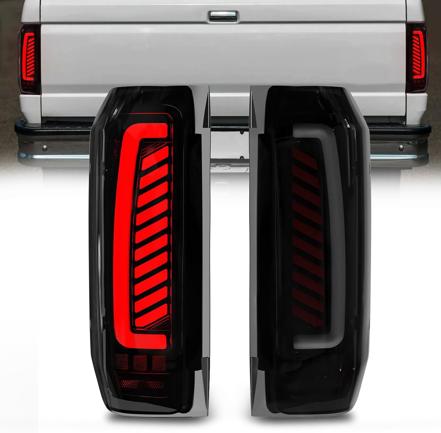 Sequential Full LED Tail Lights for 1989–1996 Ford F-150/F-250/F-350/Bronco