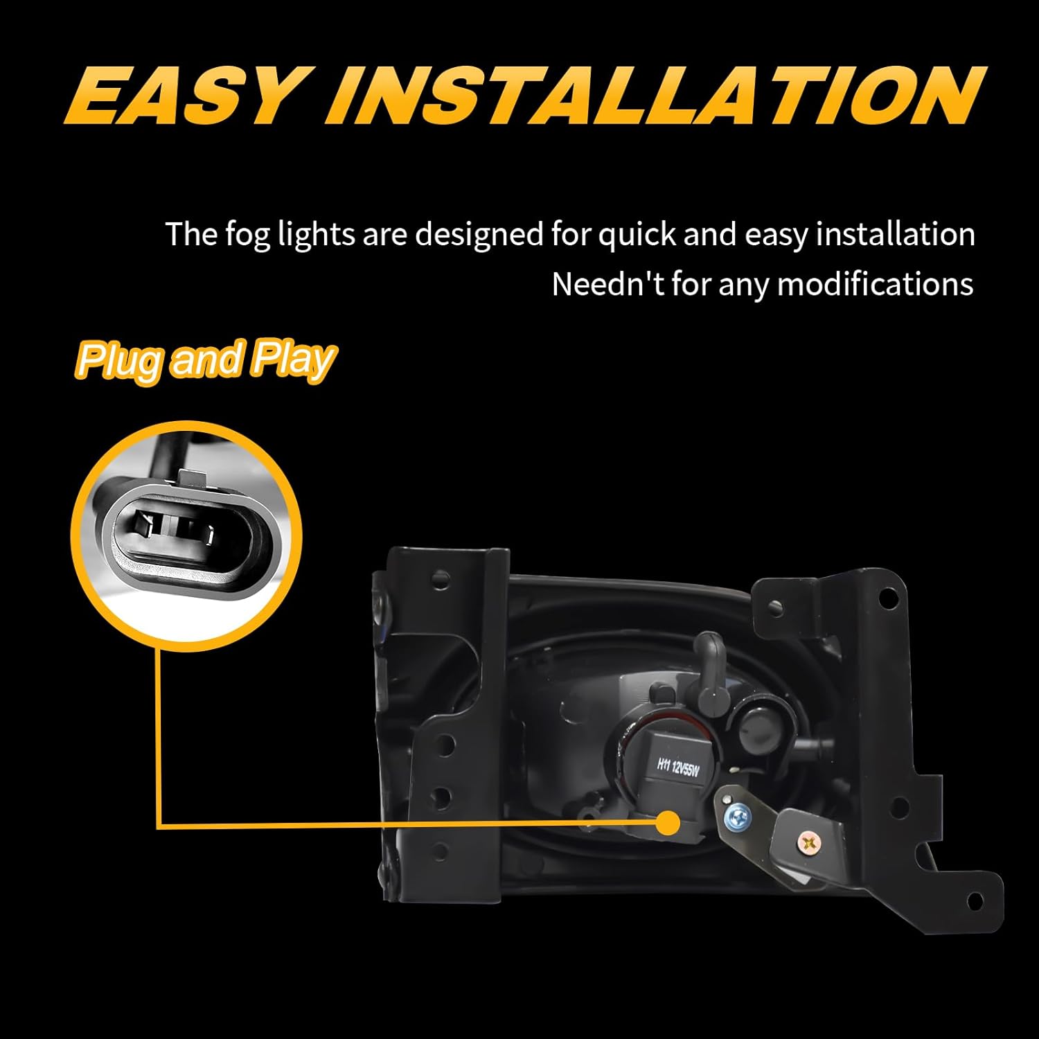 OKSIWA Halogen Fog Lights Fit for 2006 2007 2008 Honda Civic 4-Door Sedan,Front Bumper Driving Light Replacement Kit, Fog Lamps Replacement with Wiring Harness,Clear Lens,Plug and Play-4