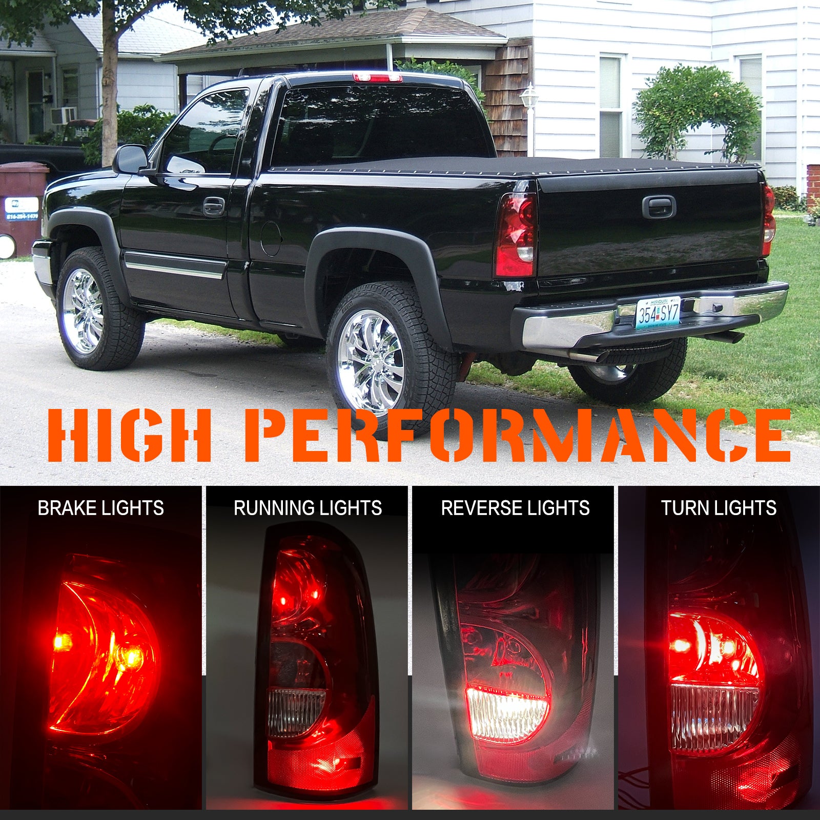 Tail Lights Turn Signal Lamps For 2003-2006 Chevy Silverado 1500 2500 3500 HD