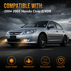 DOT Approved Halogen Fog Light for 2004–2005 Honda Civic Coupe & Sedan,  1 Pair-3