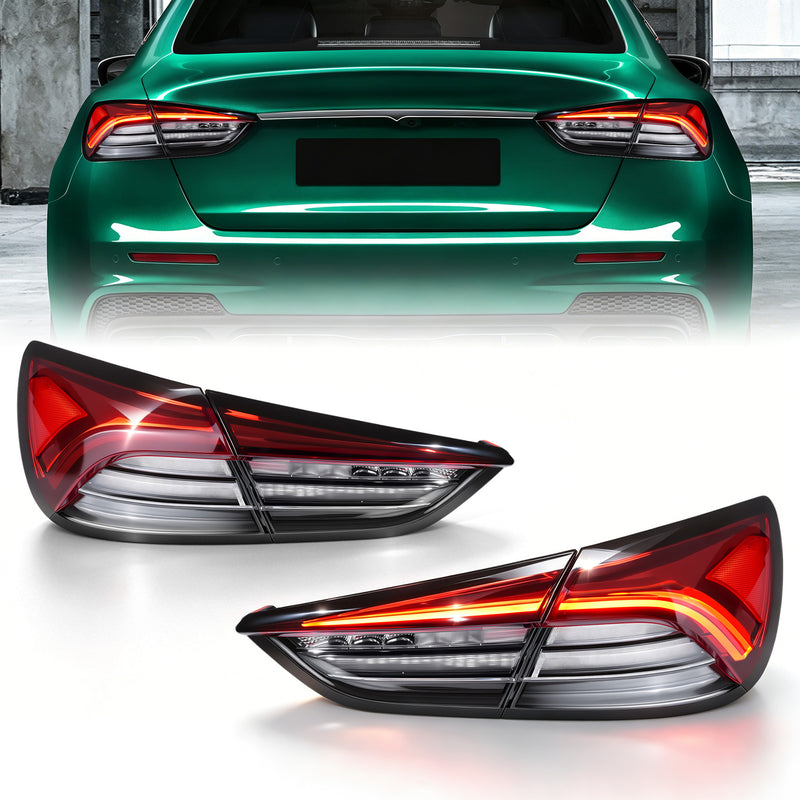 Sequential LED Tail Lights with Rear Fog Light for 2017-2022 Maserati Quattroporte Waterproof Plug & Play  1 Pair-1