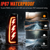 OKSIWA Upgraded Sequential LED Tail Lights for 1999-2002 Chevy Silverado 1500/2500 & 1999-2006 GMC Sierra 1500/2500/3500 with Start-Up Animation, Dynamic Turn Signals, Brake Light,Reverse Light(Smoked 2)