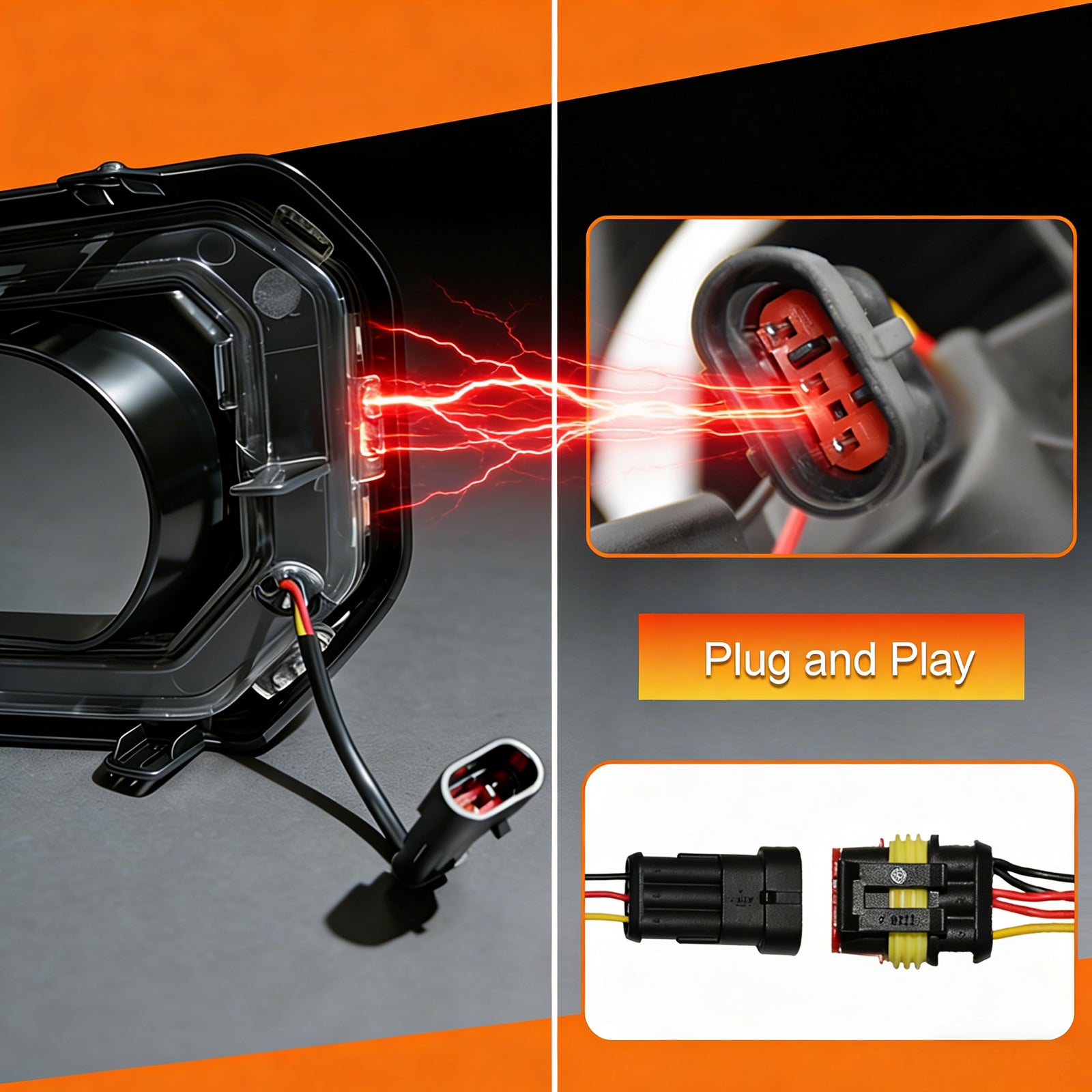 OKSIWA LED Front Bumper Fog Light for 2016-2023 Tacoma, DRL Daytime Running Lights with Amber Turn Signal, LED Fog Lamps Assemblies | 1 Pair