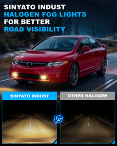 DOT approved Halogen Fog Lights for 2006 - 2008 Honda Civic 4-Door Sedan,Wiring Harness,Plug and Play-2