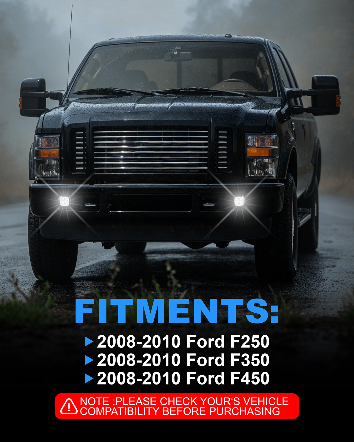 DOT Approved LED Fog Light for 2008–2010 Ford F-250 F-350 F-450 Super Duty-2