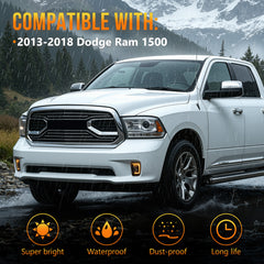 DOT Approved Sequential LED Fog Lights with Startup Animation for 2013-2018 Ram 1500 Clear Lens IP67 Waterproof Plug & Play 1 Pair-6