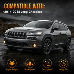 DOT Approved Halogen Fog Light for 2014–2018 Jeep Cherokee, Plug & Play, 1 Pair-3