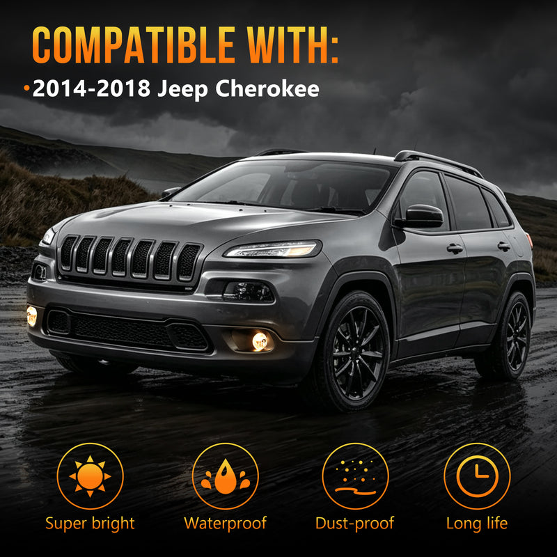 DOT Approved Halogen Fog Light for 2014–2018 Jeep Cherokee, Plug & Play, 1 Pair-3