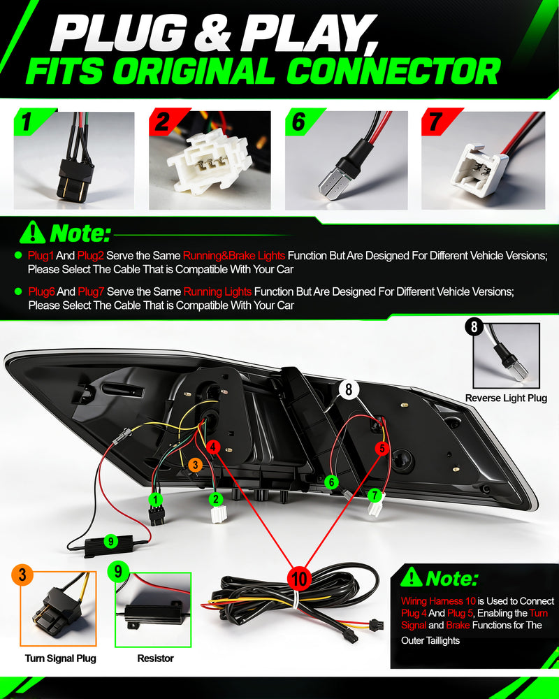 Sequential LED Tail Lights for 2013-2015 Honda Accord LX ,Plug and Play-4