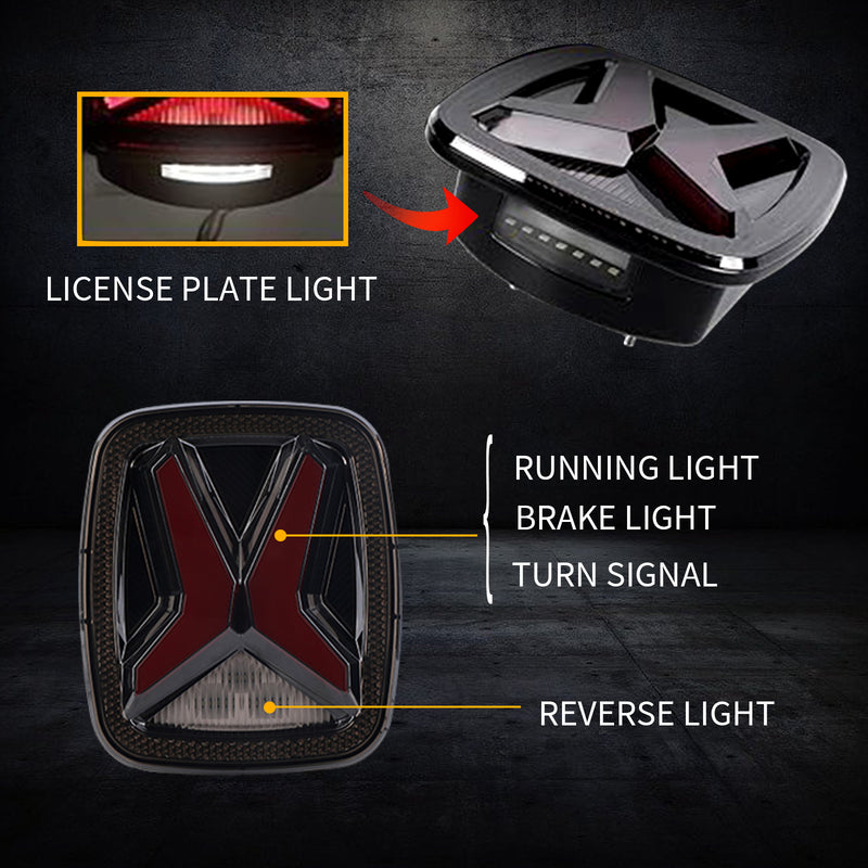 OKSIWA Upgrade X Shaped LED Tail Lights for 1979-2006 Jeep Wrangler CJ YJ TJ,Brake Lights,Turn Signal Lights,Pickup Trucks Rear Tail Lamps Assembly -1 Pair-5