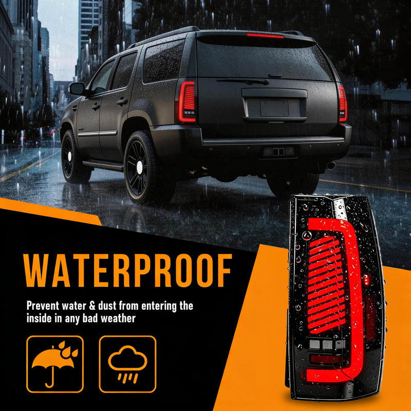 OKSIWA Sequential LED Tail Lights for 2007–2014 Cadillac Escalade, Animated Startup, Dynamic Turn Signal, Unique Design Rear Lamps, Weather Resistant Replacement,Easy to Install-6