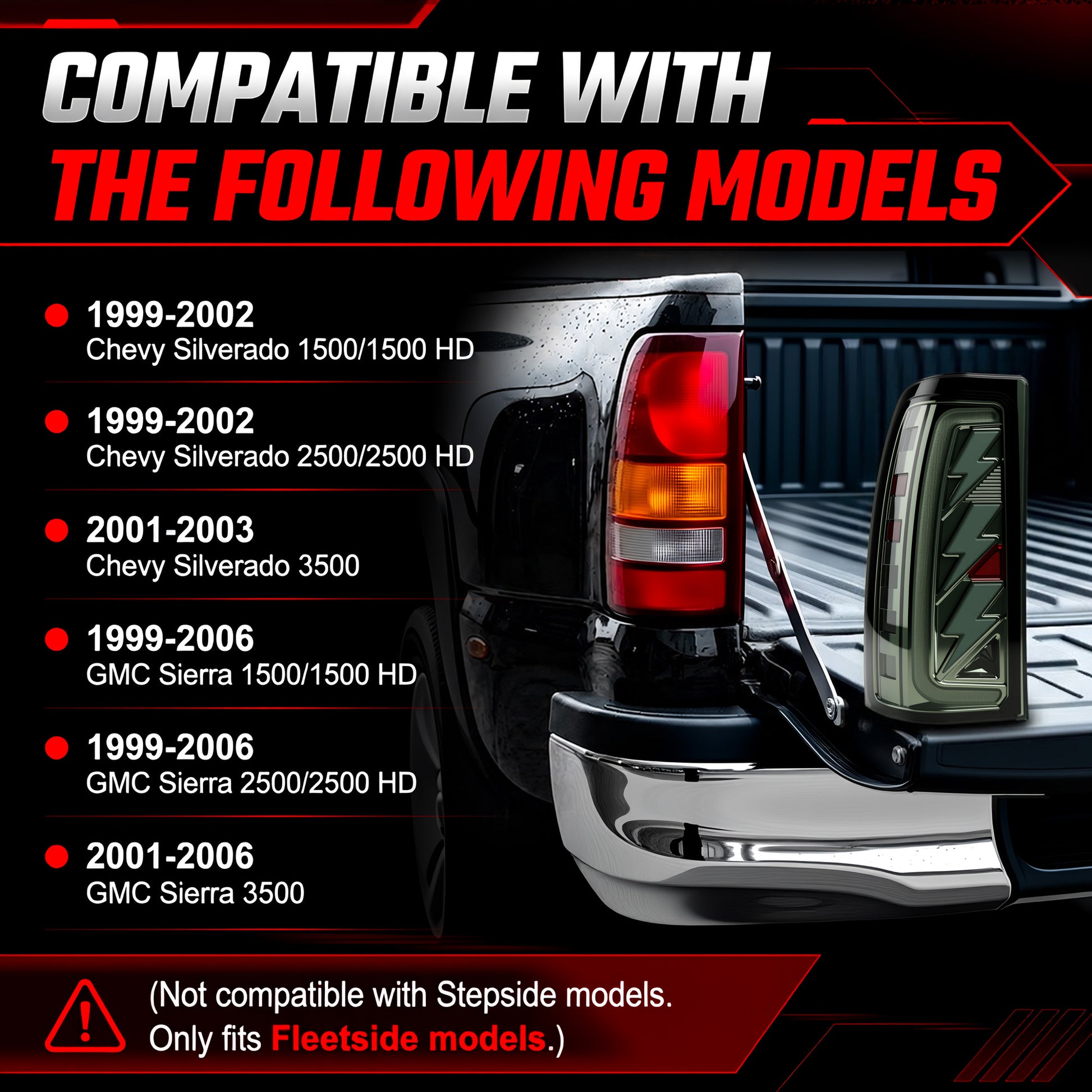 Sequential LED Tail Light for 1999–2002 Chevy Silverado & 1999–2006 GMC Sierra-3