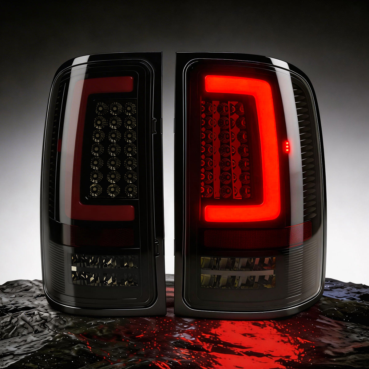 OKSIWA LED Tail Lights Assembly for 2007-2013 GMC Sierra 1500 2500HD 3500HD| LED Rear Lights Kit Turn Signal & Brake Lights | Smoked Lens （No Fit 2007 Sierra Classic/Dually/Chevy Silverado All Models）